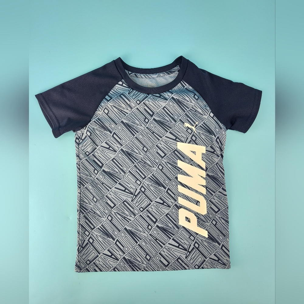 Puma Active Boy's Size 6 Blue Athletic T-Shirt EUC